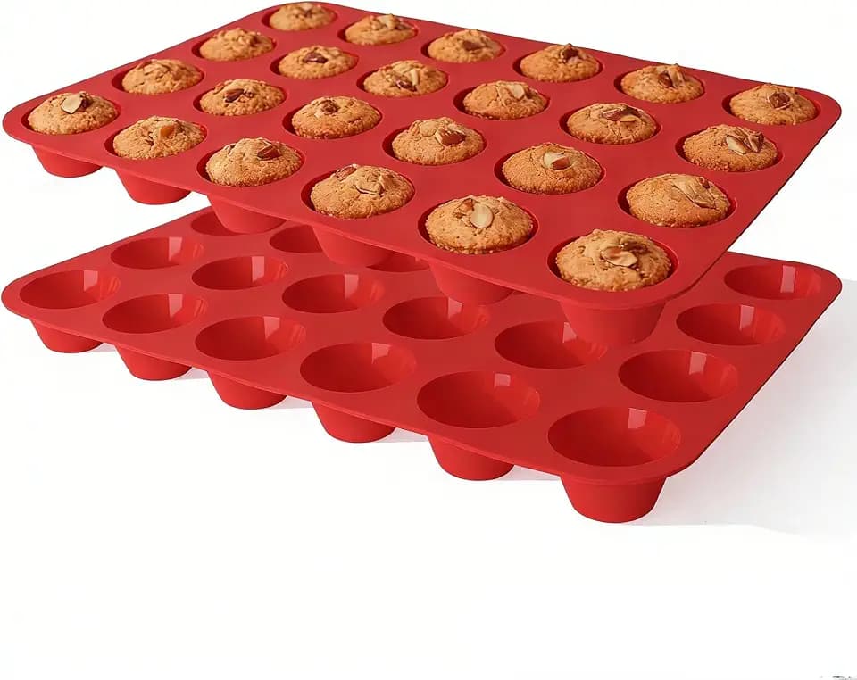 Silicone Mold for Baking, 24 Cup Nonstick Mini Muffin Pans 2Pcs