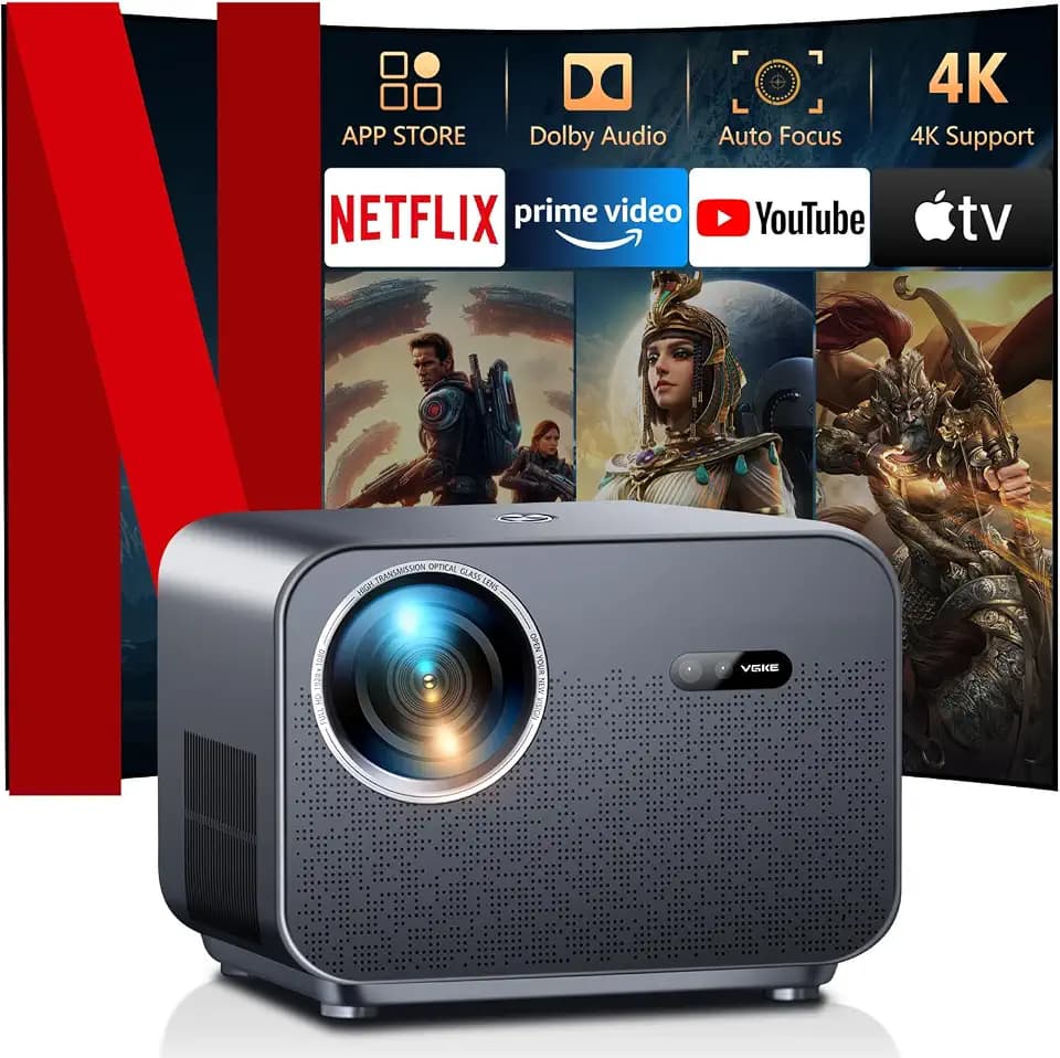 VGKE Smart Beamer 4k Heimkino, Kompatibel mit Netflix Dolby Audio