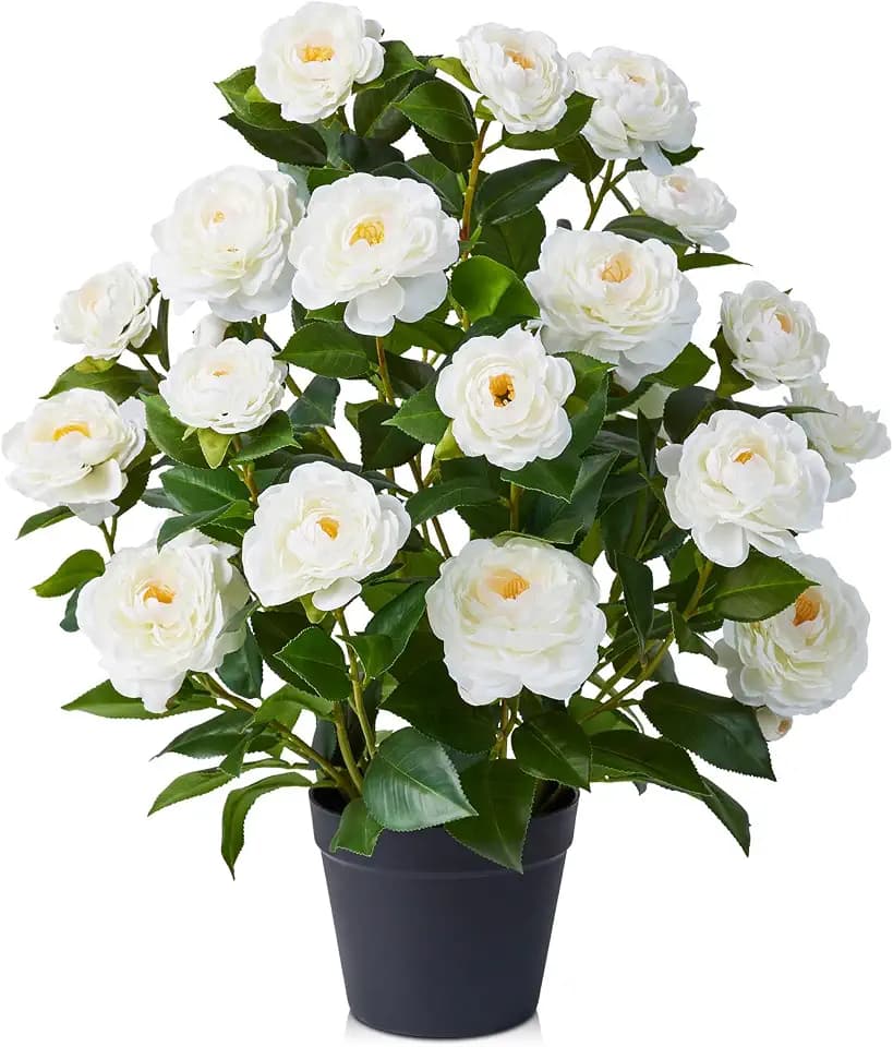 VeriNatural Artificial Camellia Tree,2Ft(24") UV Resistant Fake Plants