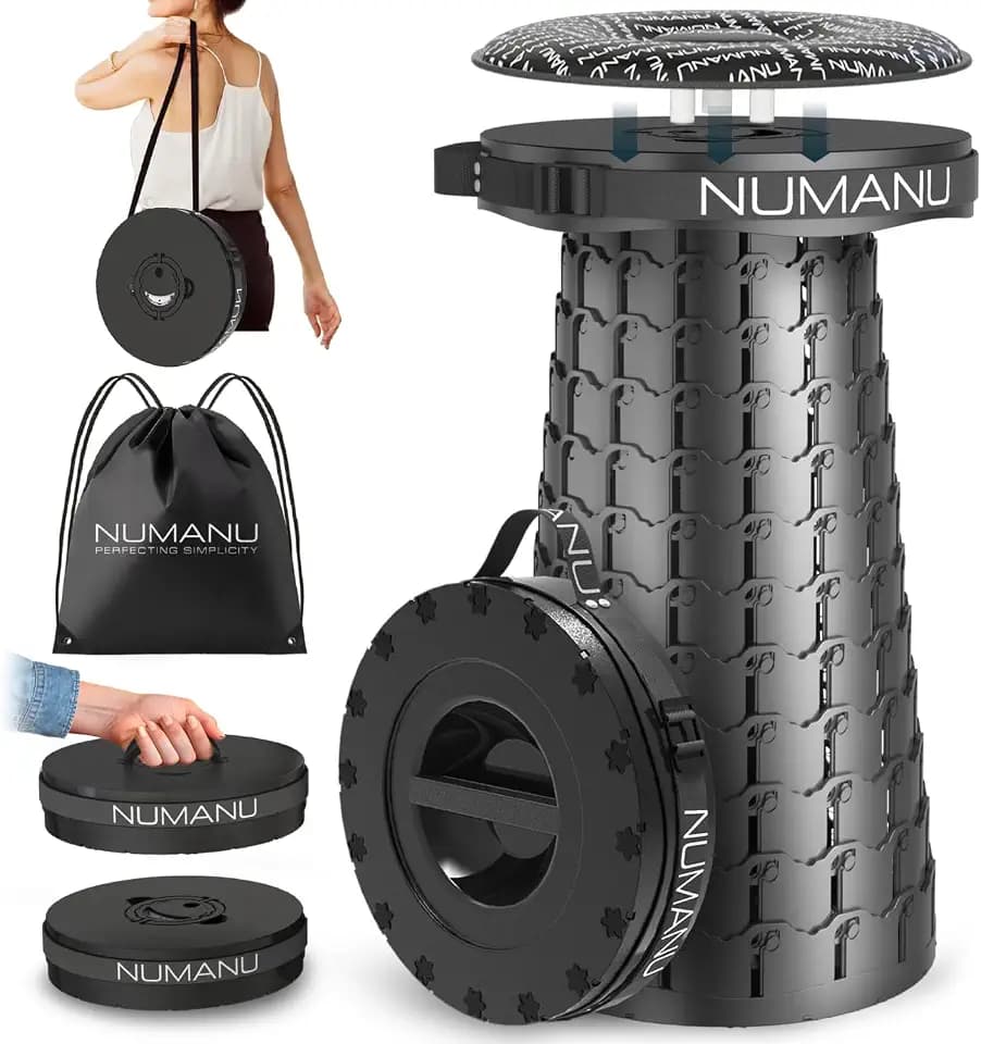 NUMANU 3XL Cushioned Collapsible Stool for Adults, Folding Seat, 1000 lbs