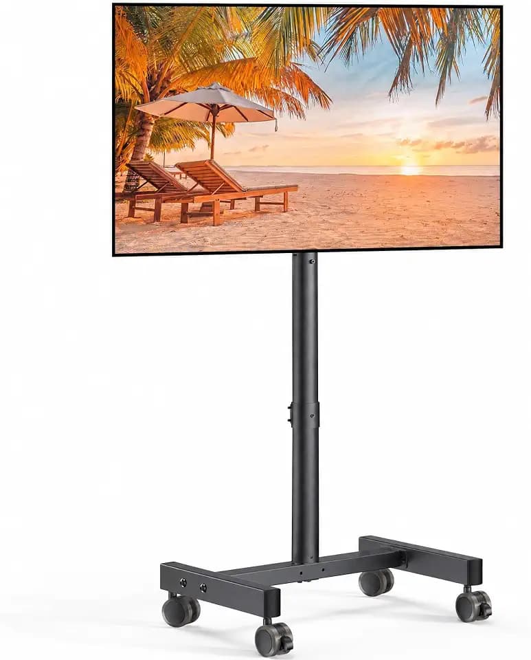 Perlegear Rolling TV Stand for 13-50 inch & 30° Tilt TVs Holds 44lbs