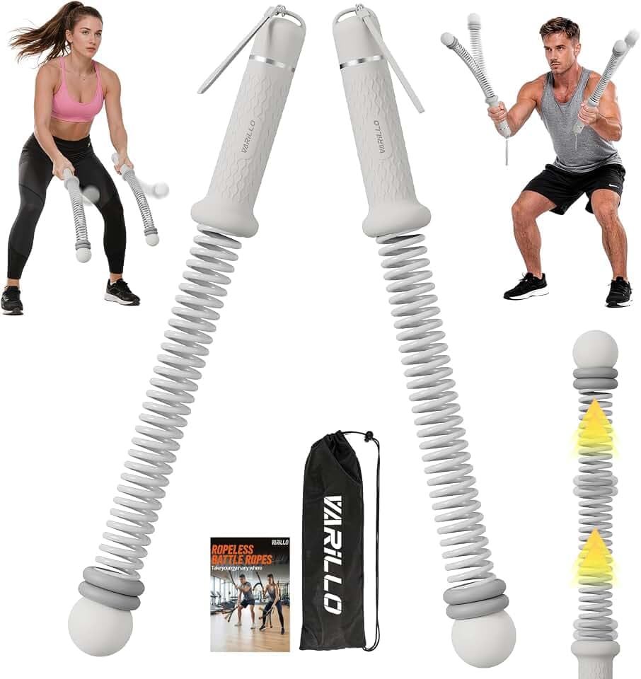 Ropeless Battle Ropes for Home Gym, Portable Cordless Weighted Battle Rope