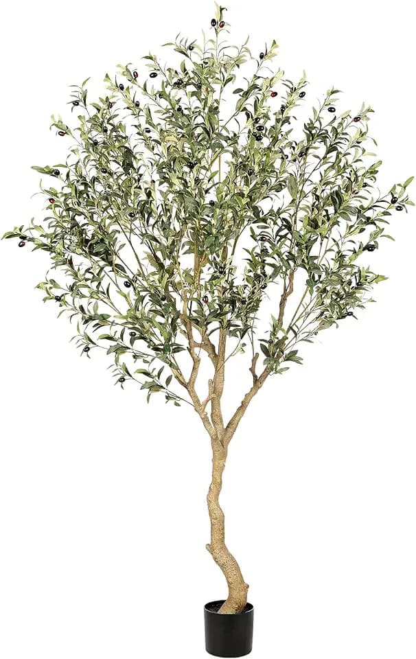 Realead 7FT Olive Trees Artificial Indoor - Tall Faux Olive Tree 7 Feet