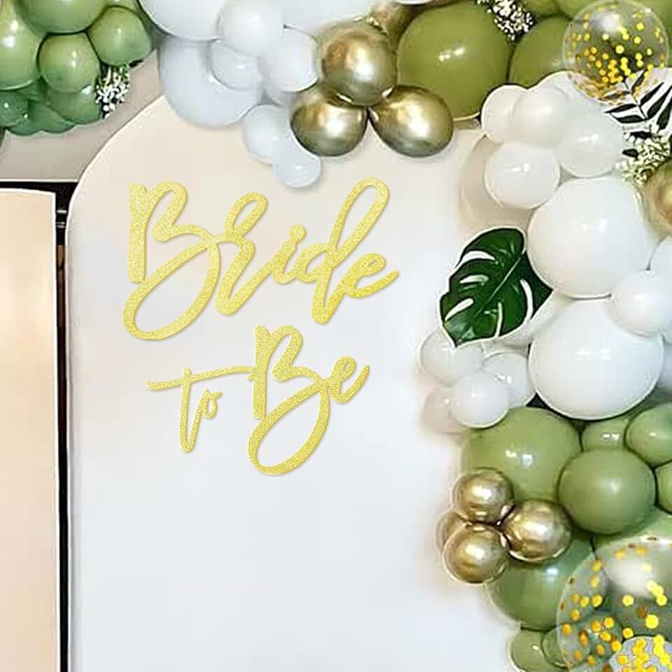 Bride to Be Sign - Glitter Gold Felt Letters Bridal Shower Sign for Backdrop Bride to Be Sign Letters for Balloon Arch Photo Props Bachelorette Engagement Wedding
