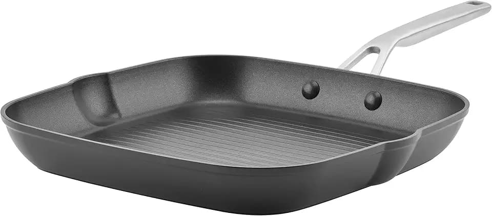 KitchenAid Hard Anodized Induction Nonstick Stovetop Grill Pan, Griddle Pan