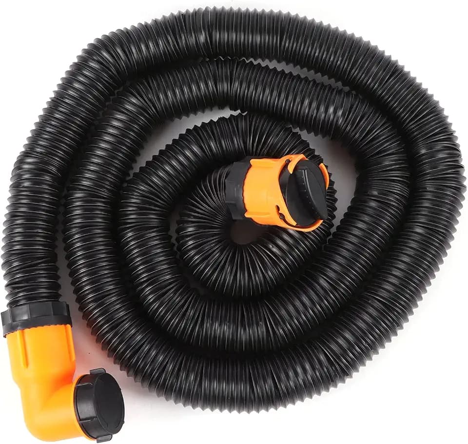 15ft RV-Abwasserschlauch-Kit, Universelle Bajonett-Installation Dehnbarer und Komprimierbarer Abwasserschlauch mit Drehbarem Adapter Passend für Ellbogen-Aufbewahrungskappen für Wohnmobile, Wohnmobile