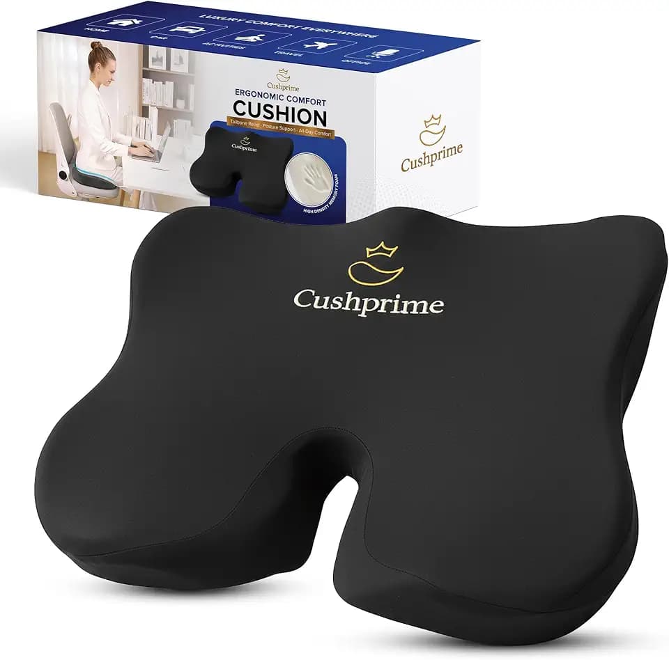 Memory Foam Seat Cushion for Chair, Black