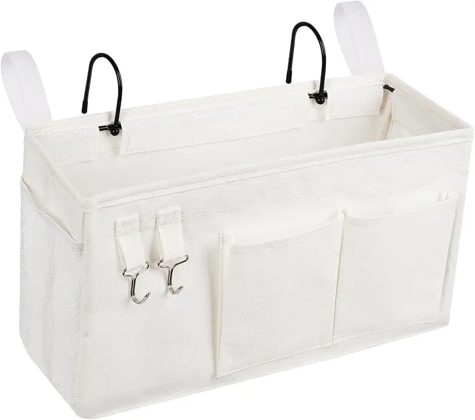Bedside Caddy, Bedside Storage Bag Hanging Organizer for Bunk Dorm Bed Rail