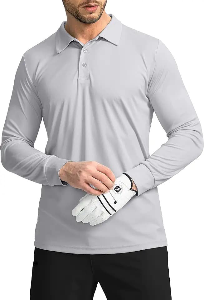 G Gradual Men's Golf Polo Shirts Long Sleeve Sun Protection Shirts UPF 50+