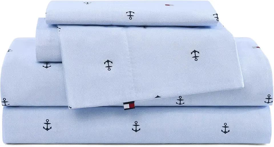 Tommy Hilfiger - Twin Size Sheet Set with Fitted Sheet & Pillowcase