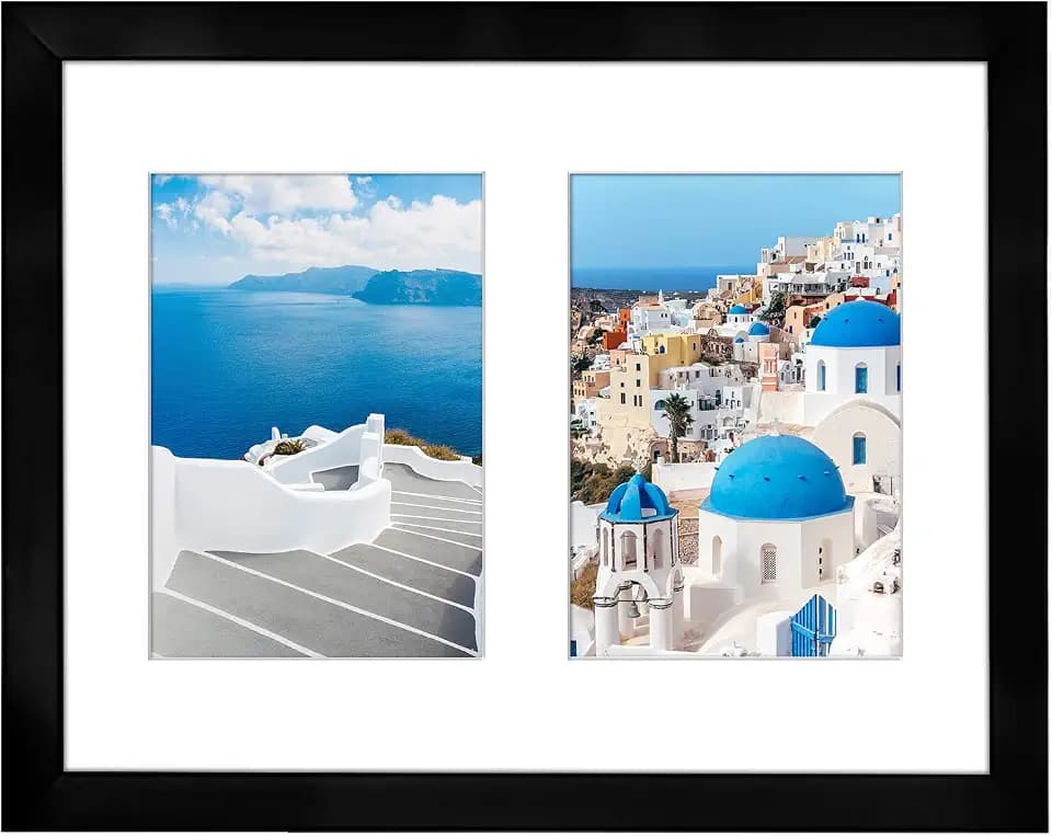 Americanflat 5x7 Double Picture Frame 2-Pack - Engineered Wood - Black
