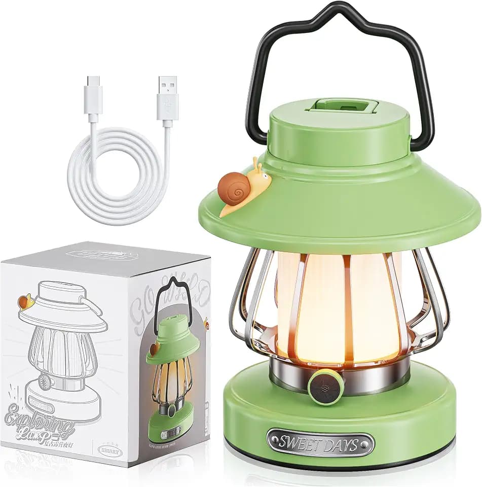 V.C Formark Snail Rechargeable Kids Lantern, 3 Color Dimmable Night Light