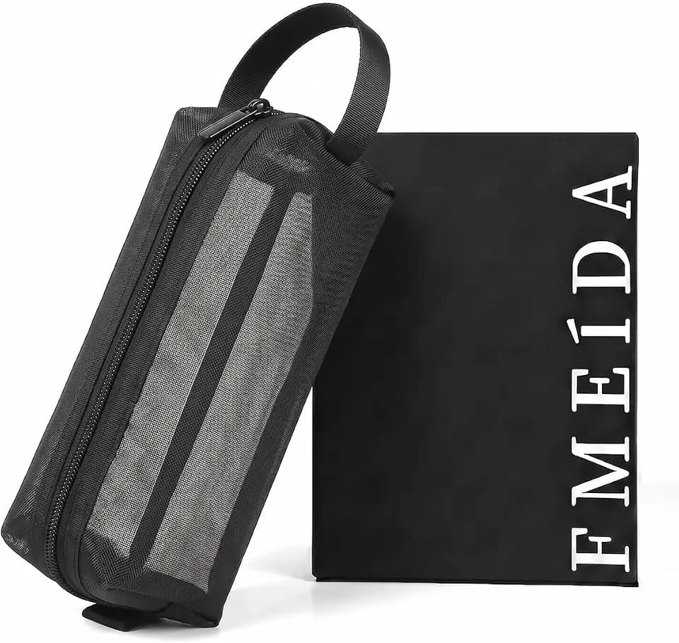 Fmeida Mesh Pencil Case Pouch, Office Supplies Gift for Men Women, Black