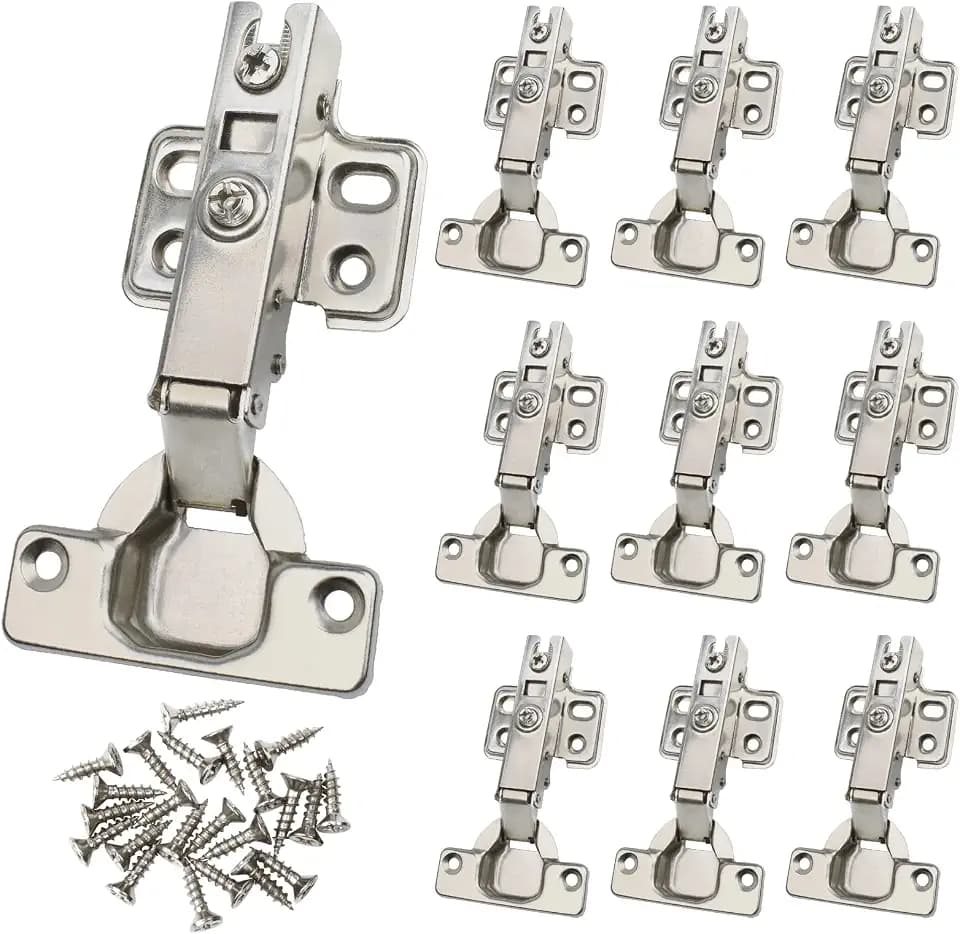 10 Pack 35mm Soft Close Cabinet Hinges, Concealed Full Overlay Hinge