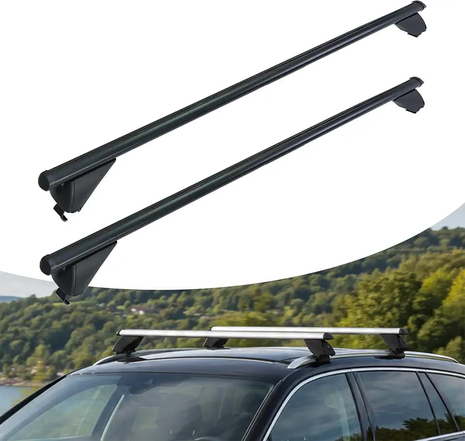 Relaxdays Dachträger, geschlossene Reling, 124 cm, schwarz