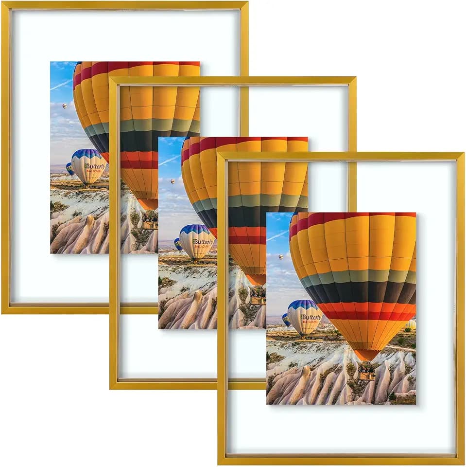 Golden State Art 11x14 Bronze Aluminum Floating Picture Frame, 3 Pack