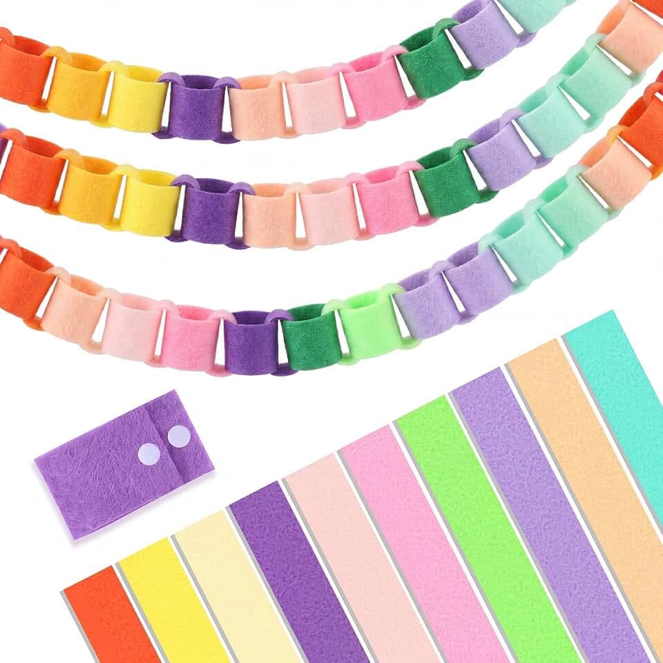 Lumina 600 Sheets Felt Chain Paper Strip 1x4 Inch Garland,Pastel Color