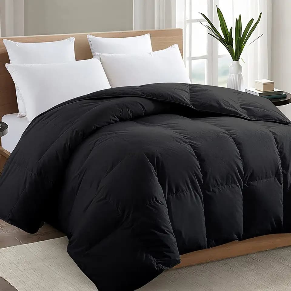 TEXARTIST King Comforter, All Season Down Alternative Black Duvet Insert