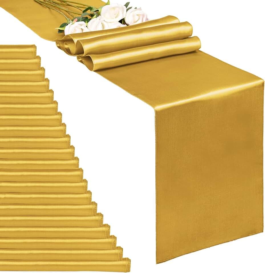 20-Pack Gold 12 x 108 inches Long Premium Satin Table Runner