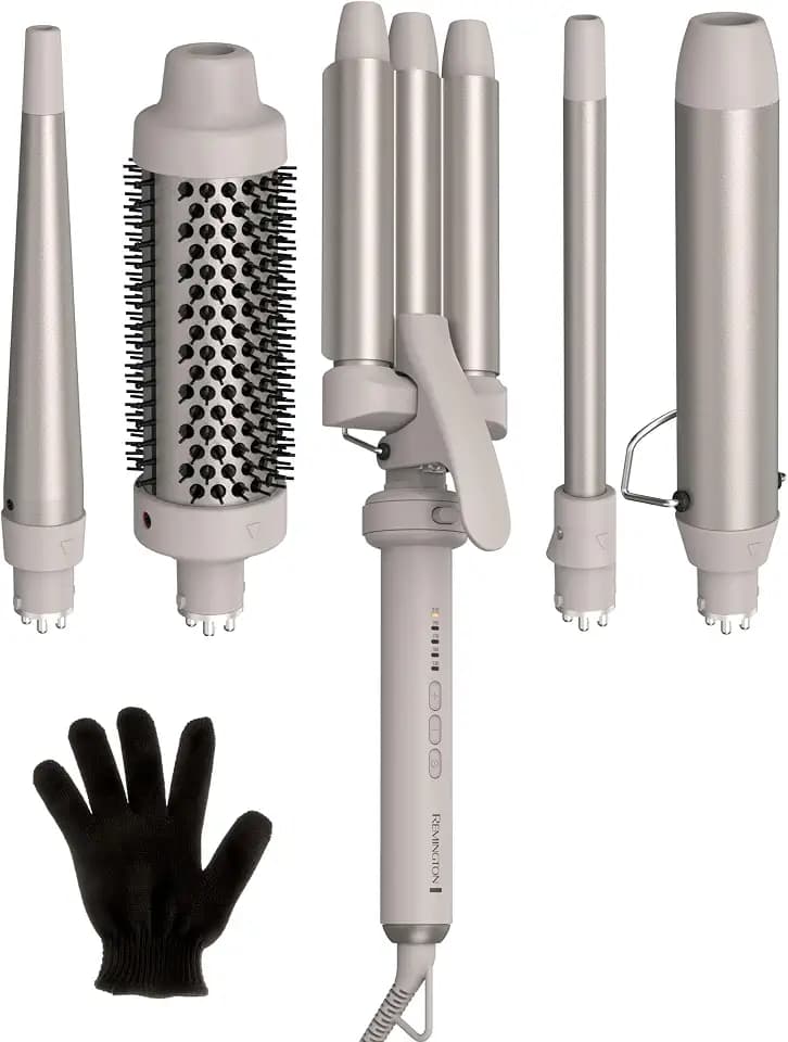 Remington 5-in-1 Curling Wand Set, Interchangeable 0.5" - 1.25" Barrels