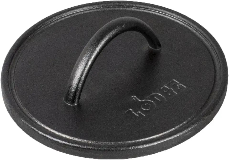 Lodge Pre-Seasoned Cast Iron Round Griddle Press, 8 Inches
