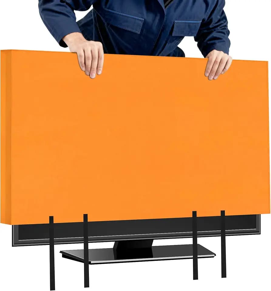 TV Cover for Moving, Anti-Scratch 75" Flat Screen TV Cover (Orange)