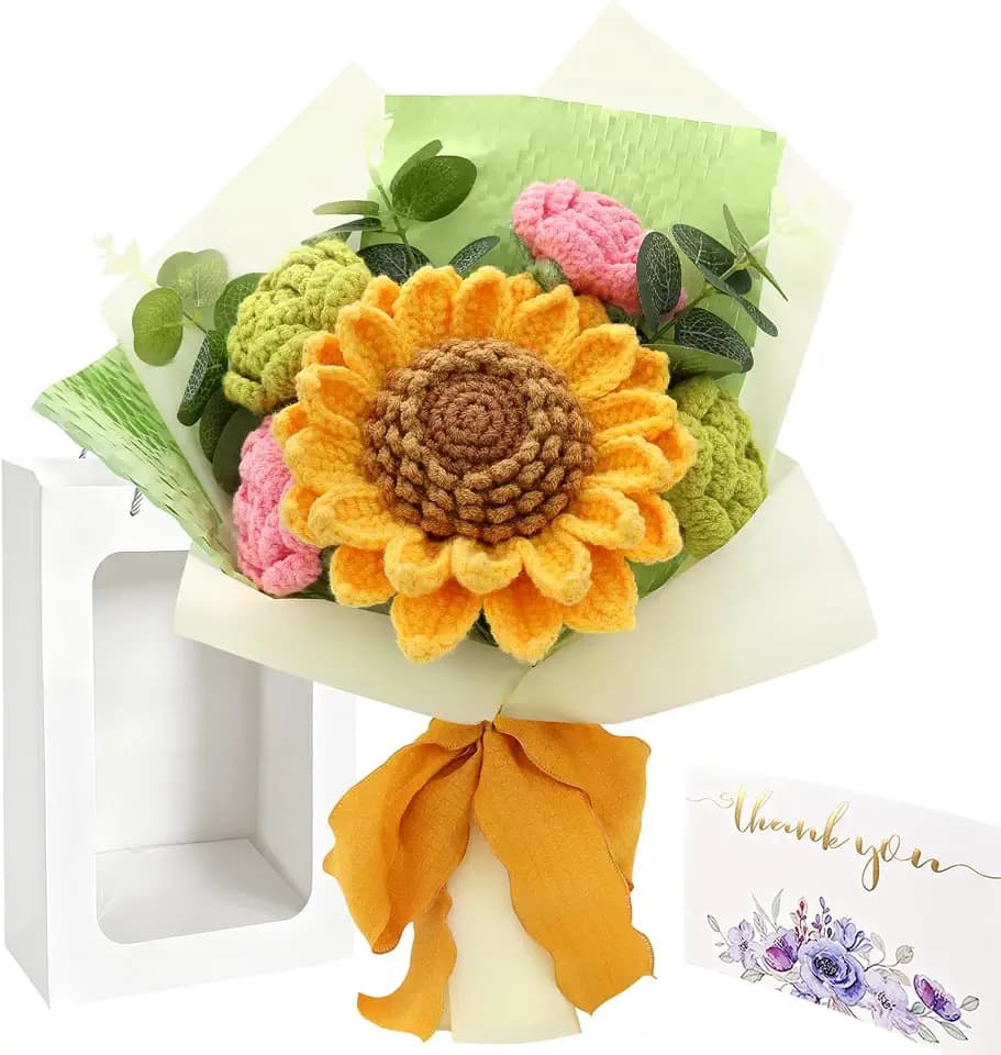 Handmade Crochet Flower Bouquet, Crochet Flowers, Knitted Flowers