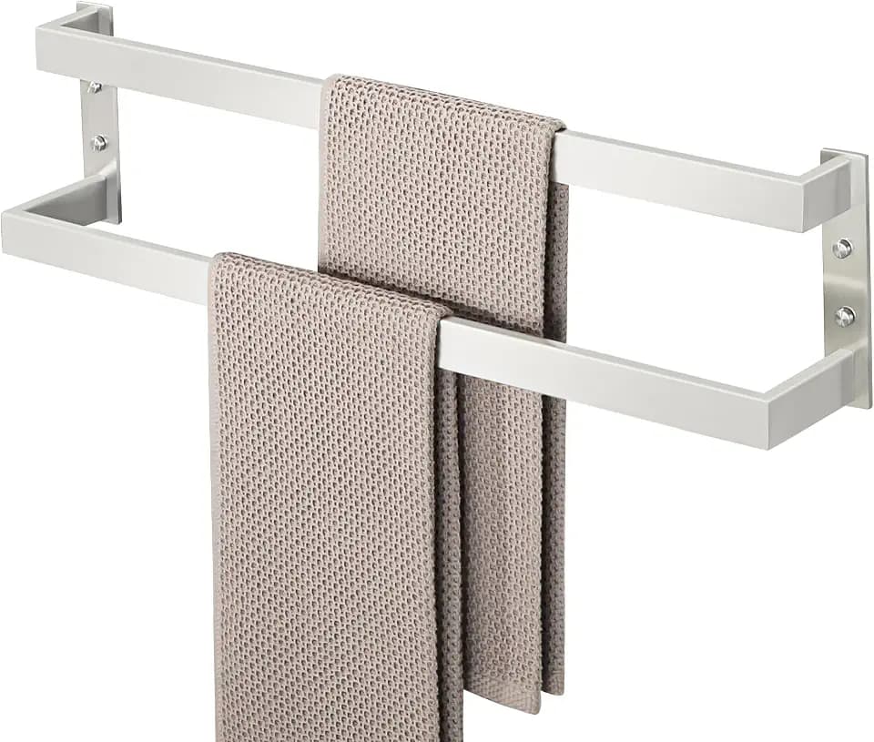 Alise Double Towel Bar, 24" Double Towel Racks for Bathroom, Brushed Nickel