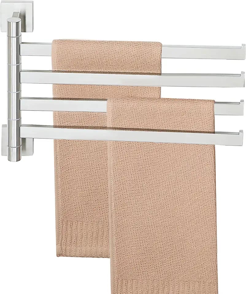 Alise 4 Arm Swivel Towel Rack, Swivel Towel Bar Brushed Nickel, 13.6 Inch