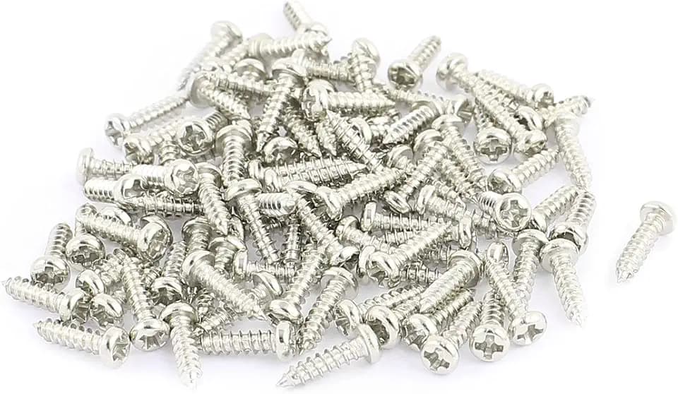 uxcell 100pcs M2 X 8mm Stainless Steel Phillips Pan Round Head Self Tapping Screws