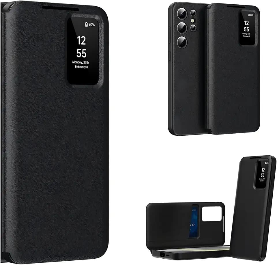 für S25 Ultra Klapphüllen + Card Slot + View Window,Flip Case Folio Cover für Samsung Galaxy S25 Ultra(3)
