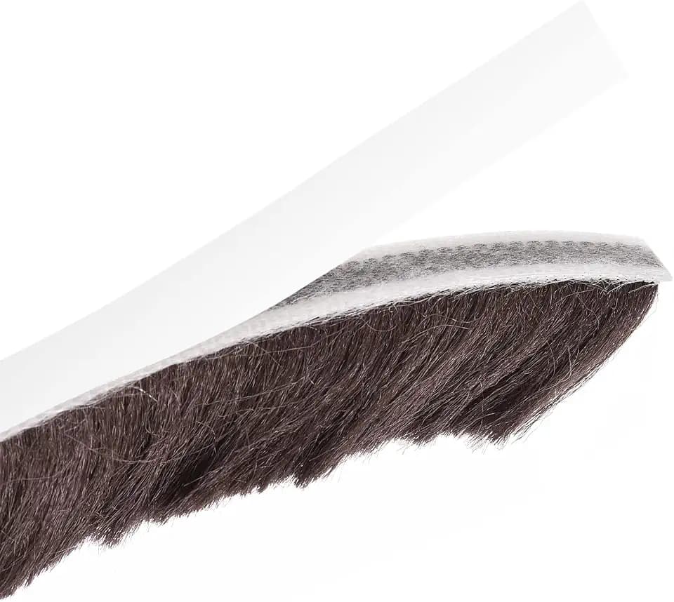 uxcell Weather Stripping Brush, 26ft L x 0.35" W x 0.9" H Brown for Door