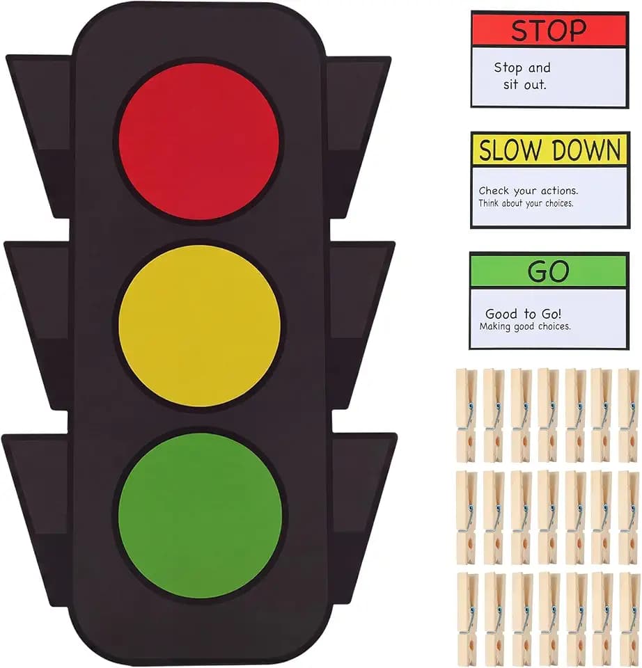 Gersoniel Classroom Behavior Chart Red Green Traffic Light for Kids English