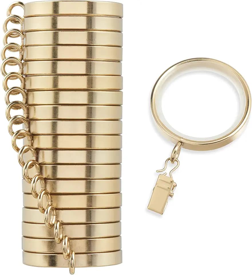 MODE Cambria Designer 1-5/8" Brushed Gold Curtain Rings - 18 Count