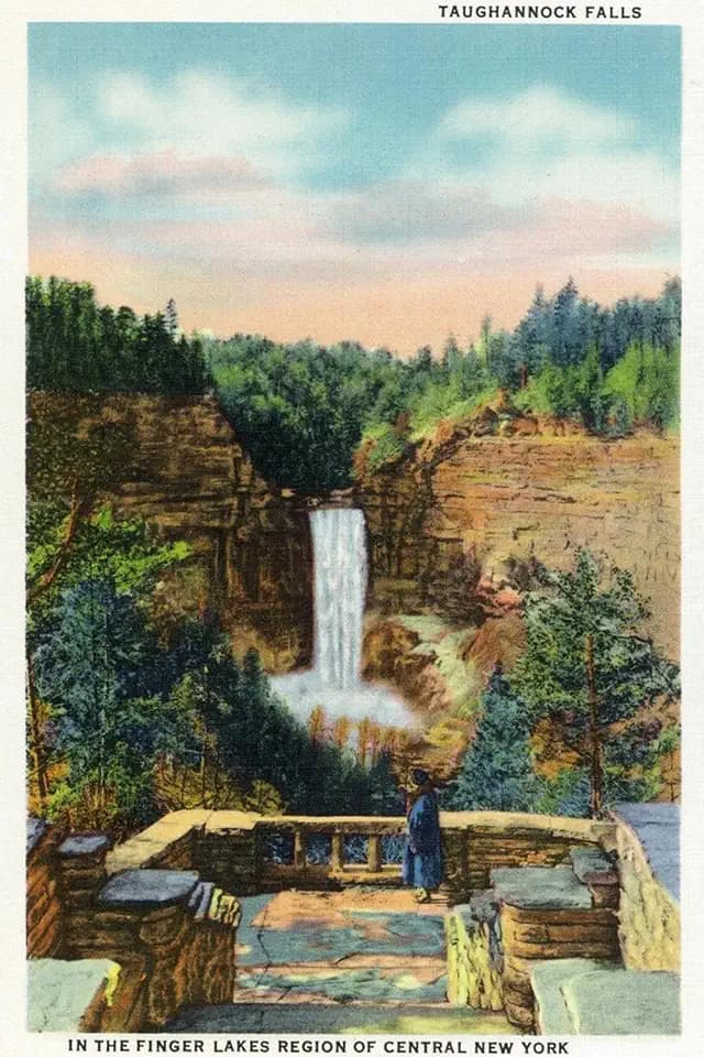 ART.COM Wall Art Print Ithaca, New York - View of Taughannock Falls No. 2 by Lantern Press, 16" x 24"
