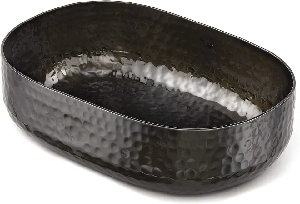 American METALCRAFT, Inc. American Metalcraft ABHB69 Hammered Aluminum Entrée Basket, Oval, Black, 48-Ounces