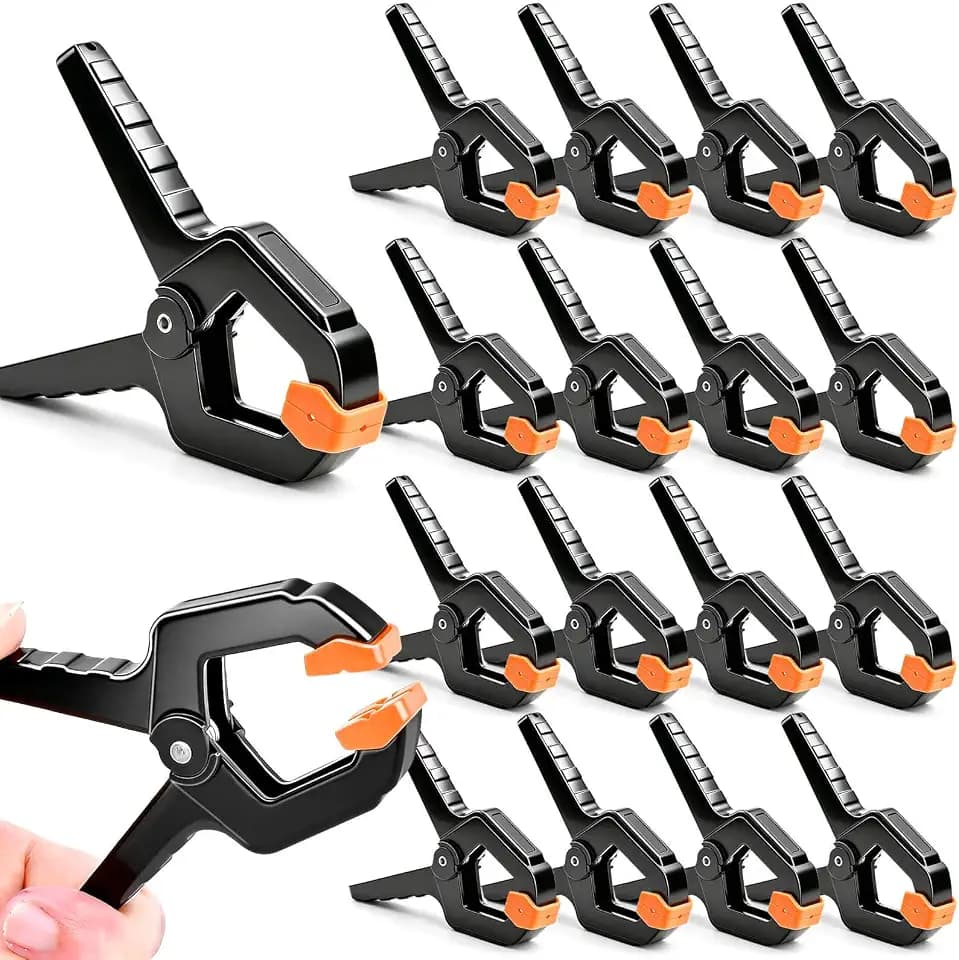 18Pack Spring Clamps, 3.5inch Arch Backdrop Stand Clips Clamps for Balloon Arch Stand, Small Heavy Duty Clips with Jaw Pads for Woodworking Photography Backdrops Holder, Tarp Clip, Fabric Backdrop