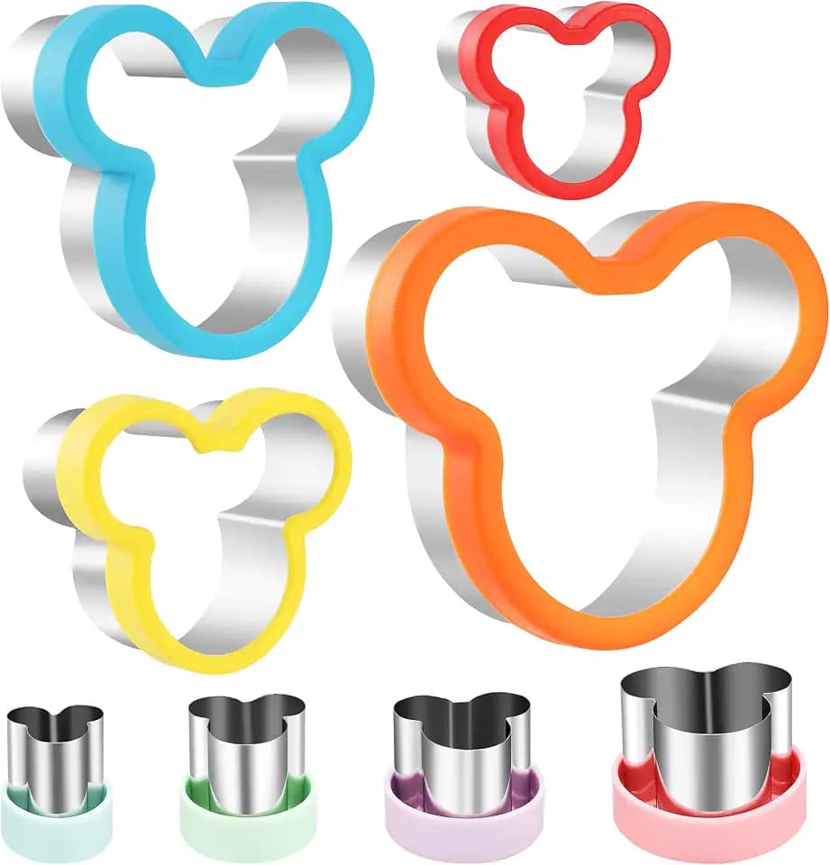 laxizar 8 Pcs Mickey Cookie Cutters Set Stainless Steel Biscuit Cutter