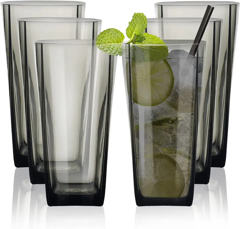 Top-spring 20 Oz Reusable Plastic Water Tumbler 6pcs Grey BPA Free