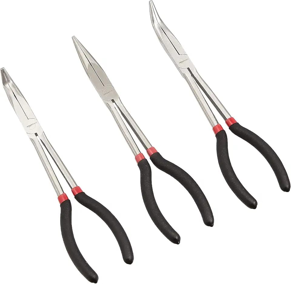 Amazon Basics Zangen-Set mit langer Reichweite, 3 Stück, 1er-Pack, Schwarz