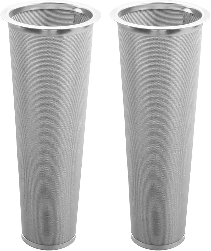 2 Pack 304 Stainless Steel Cold Brew Coffee Filter, Ultra-Fine Mesh Strainer for 1-2 Quart Wide Mouth Mason Jars, Seal Ring Design for Tea Fruit Infused Water