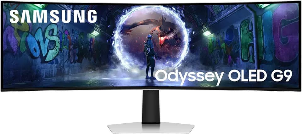 Samsung 49 Zoll Odyssey OLED G9 G93SD, DQHD (5.120 x 1.440), Gaming Monitor, PC Bildschirm, 240 Hz, OLED Glare Free, 0,03 ms Reaktionszeit, Gaming Hub, LS49DG934SUXEN