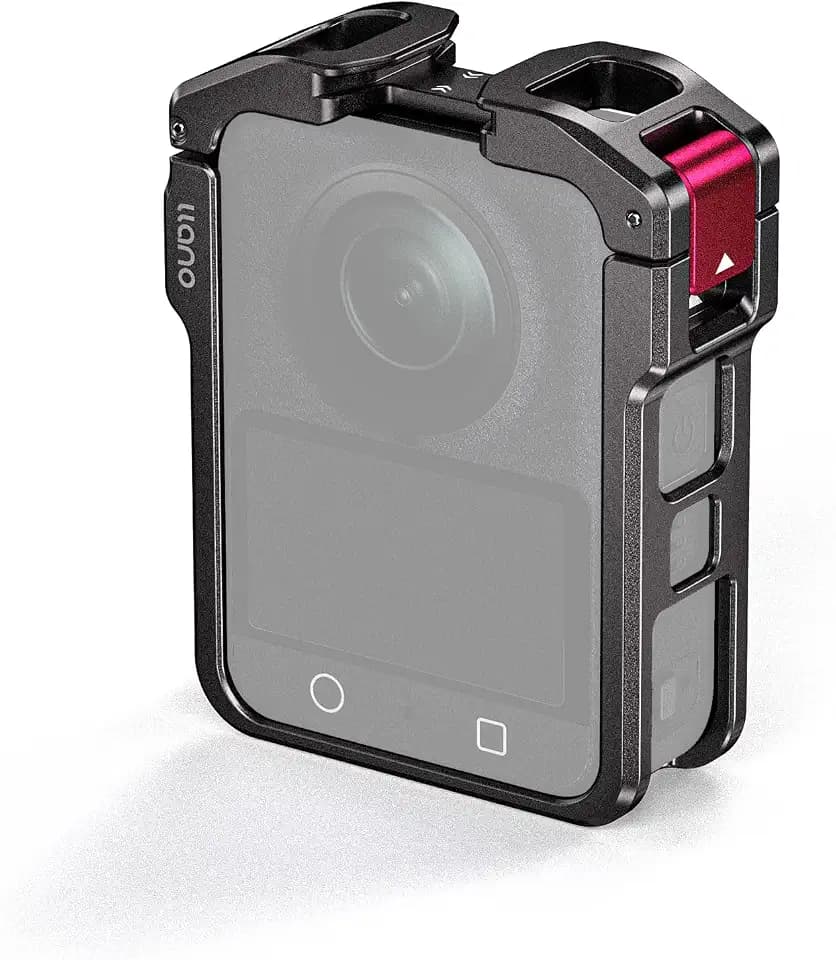 llano Kamerakäfig für DJI Osmo 360,CNC Aluminium-präziser Schutzrahmen,45 g leichtes Metallgehäuse, kompatibel mit DJI Mic,Blitzschuh&1/4"-20 Befestigungen,unterstützt horizontales,vertikales Filmen