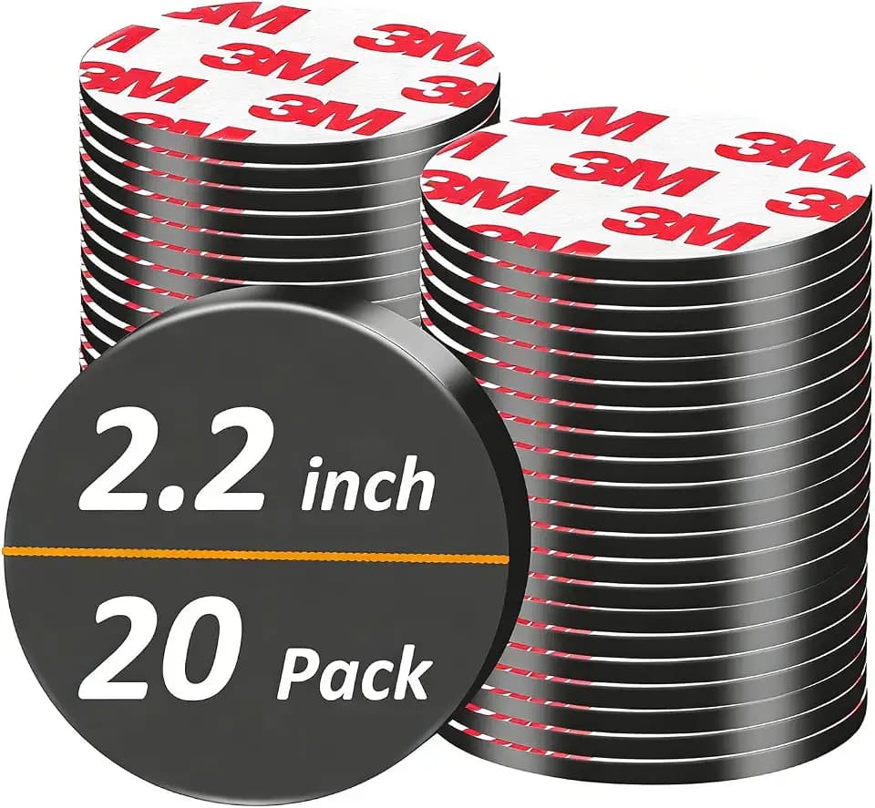 55MM Big Round Magnets with Adhesive Backing,Precut Strong Sticky Magnetic Dots Tapes for DIY Crafts Projects Whiteboard, Fridge, Organization(Diameter 2.2" x 0.08" Thick-20PCS)