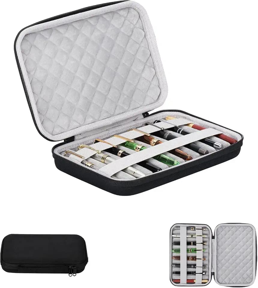 8 Slots pen case/boxes,Nylon cloth Pencil Tray Case Organizer, Fashion Design,Handmade Display Zippered Pouch for Rollerball Pen-Retro