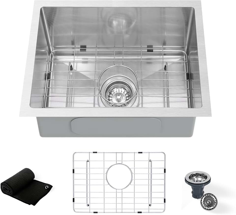 Undermount Kitchen Sink 20"x16": 3D Micro-pebble Embossed