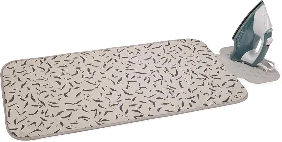 Joseph Joseph Swift Folding Ironing Mat with Silicone Iron Rest, Heat and Steam Resistant, Non-Slip Ironing Pad, Compact Storage, 35.4 x 18.5 in, Ecru Scatter