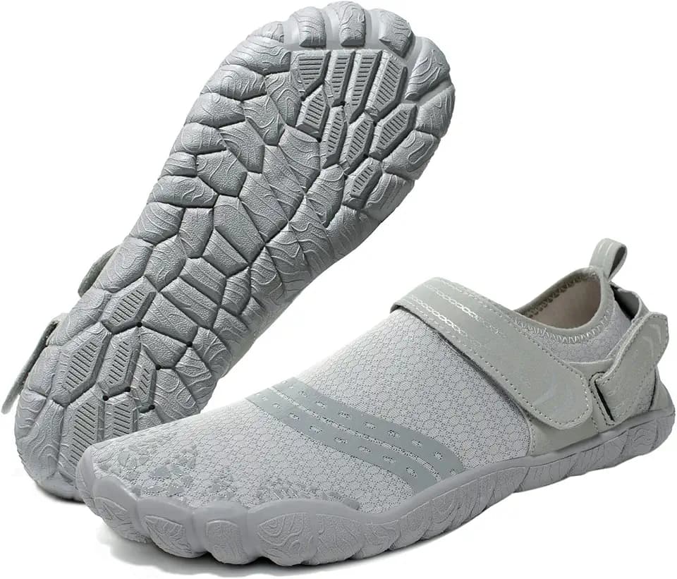 Josaywin Water Shoes for Men Quick Dry Wide Toe Aqua Shoes Adjustable Barefoot Sock for Swim Beach River Pool Surf