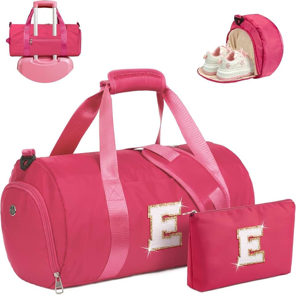 Birthday Gifts for Kids, Initial Dance Duffle Bag for Girls