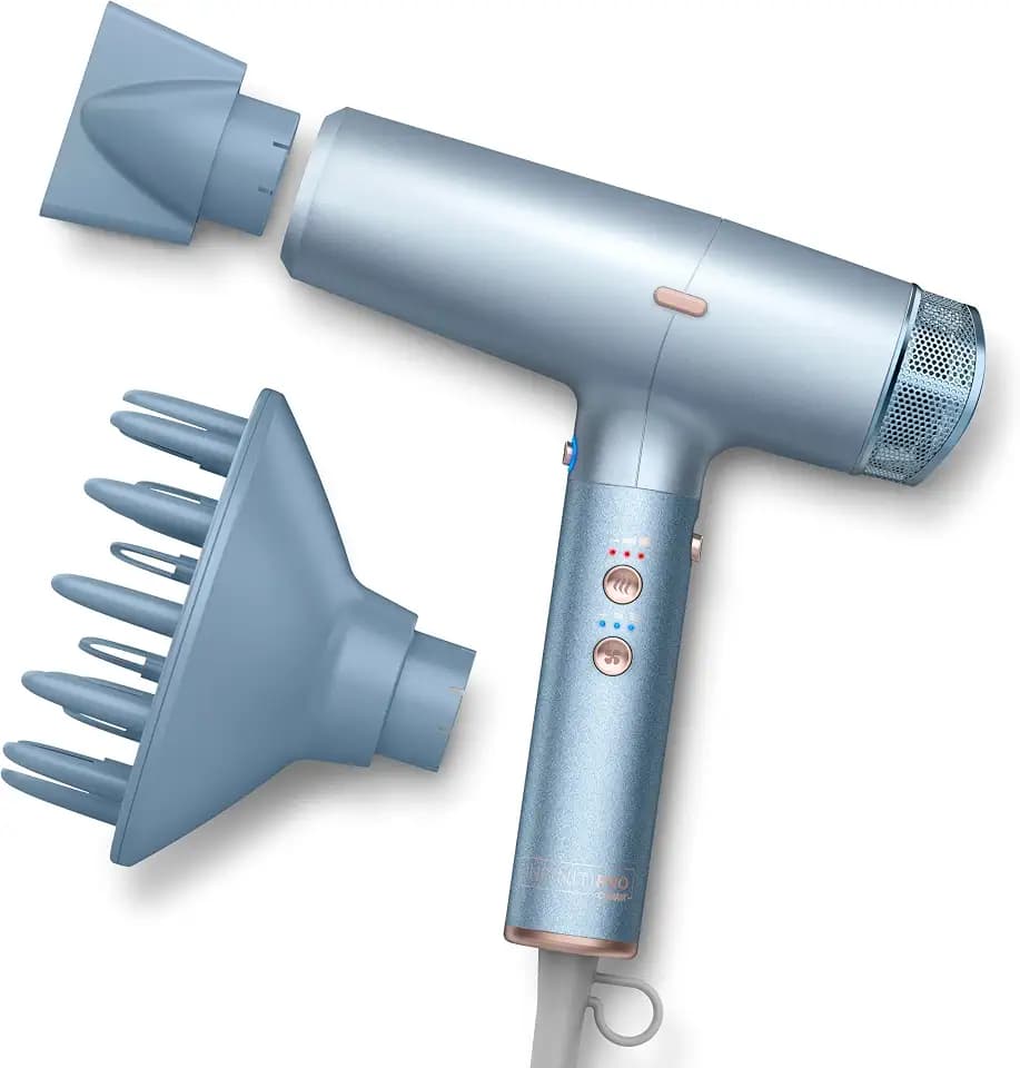 Conair Hair Dryer, INFINITIPRO, Digital, Ionic, Attachments Included, Blue